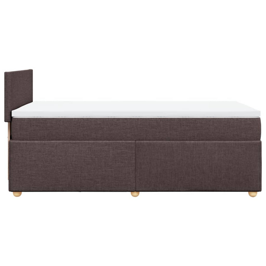 Boxspring met matras stof donkerbruin 90x200 cm