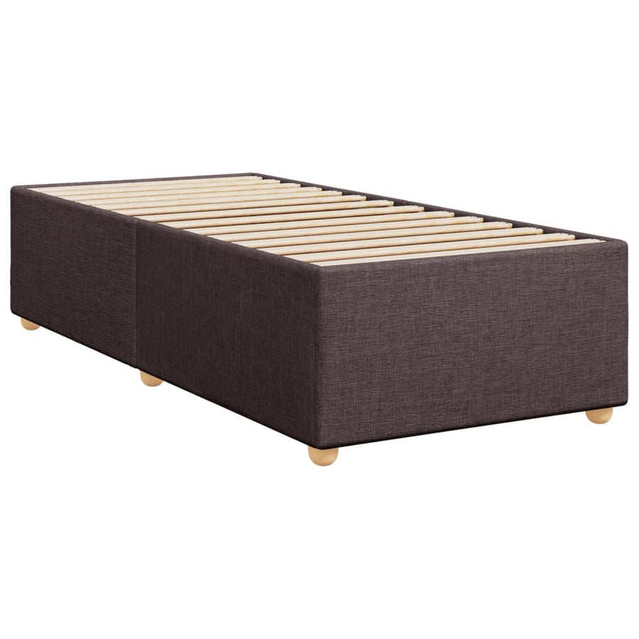 Boxspring met matras stof donkerbruin 90x200 cm