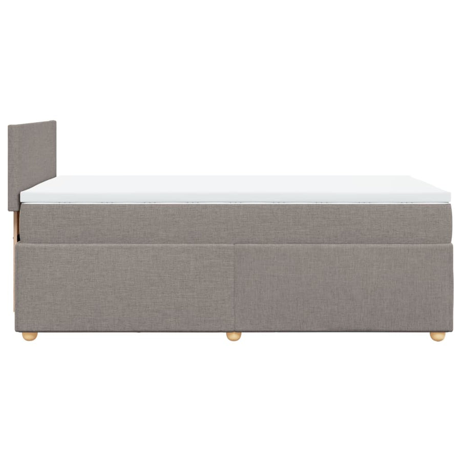 Boxspring met matras stof taupe 90x200 cm