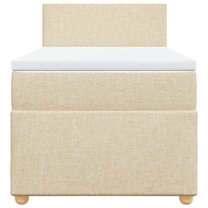Boxspring met matras stof crèmekleurig 90x200 cm