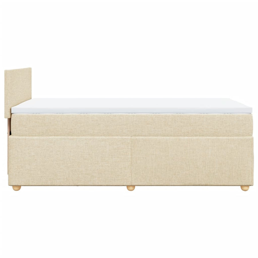 Boxspring met matras stof crèmekleurig 90x200 cm