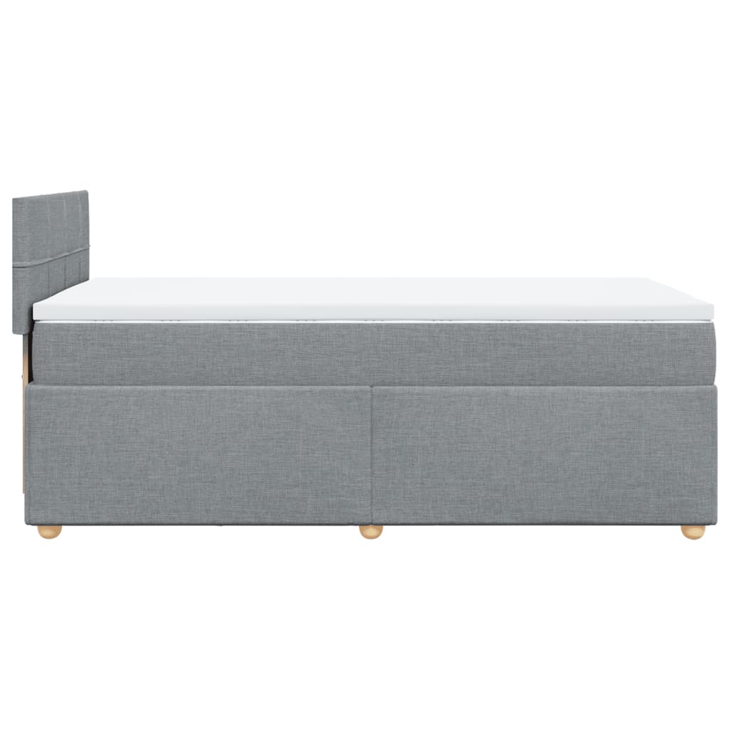 Boxspring met matras stof lichtgrijs 90x200 cm