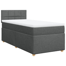 Boxspring met matras stof donkergrijs 90x200 cm