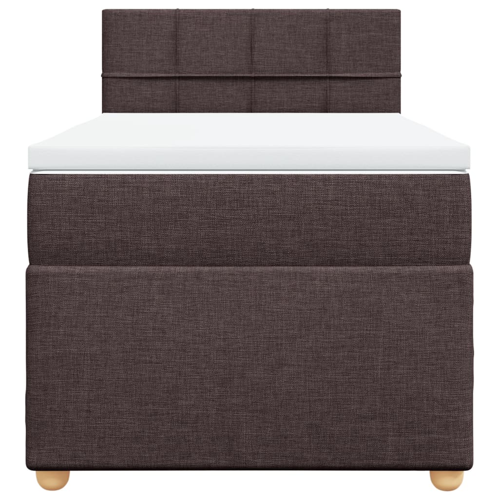 Boxspring met matras stof donkerbruin 90x200 cm