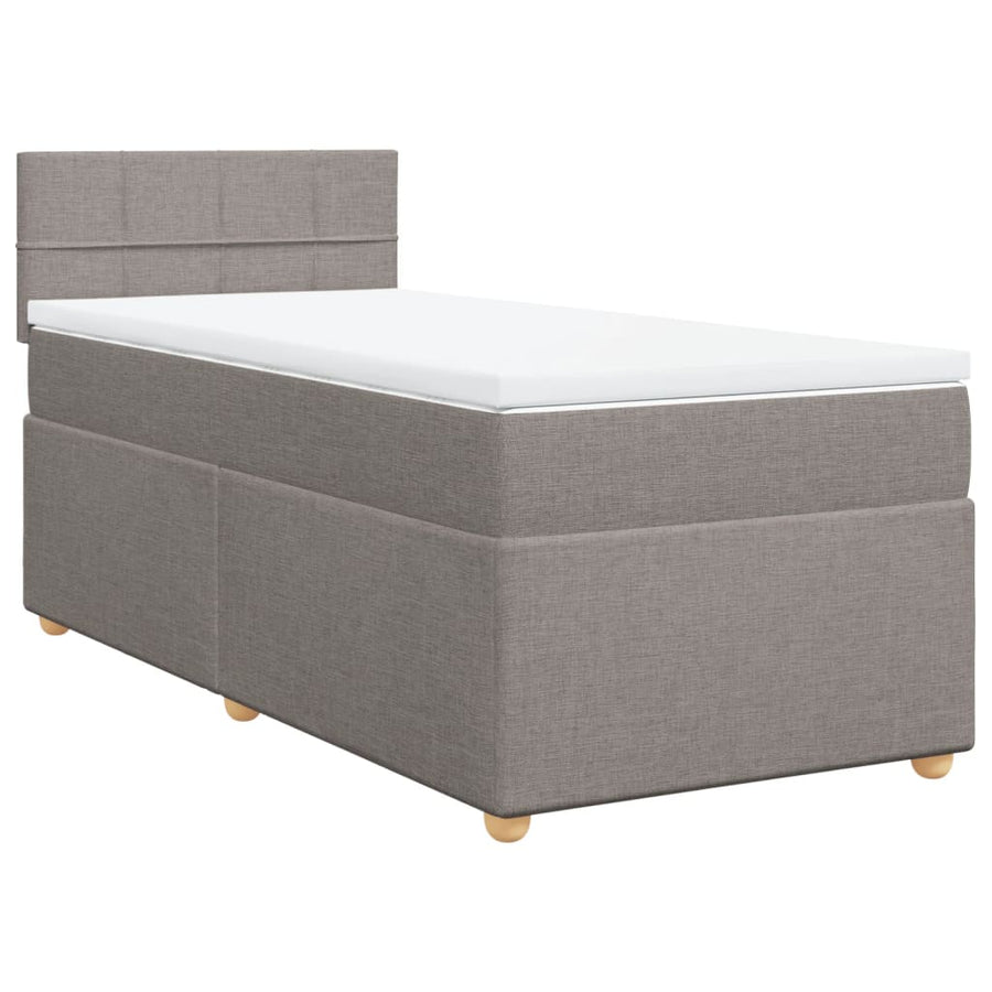 Boxspring met matras stof taupe 90x200 cm