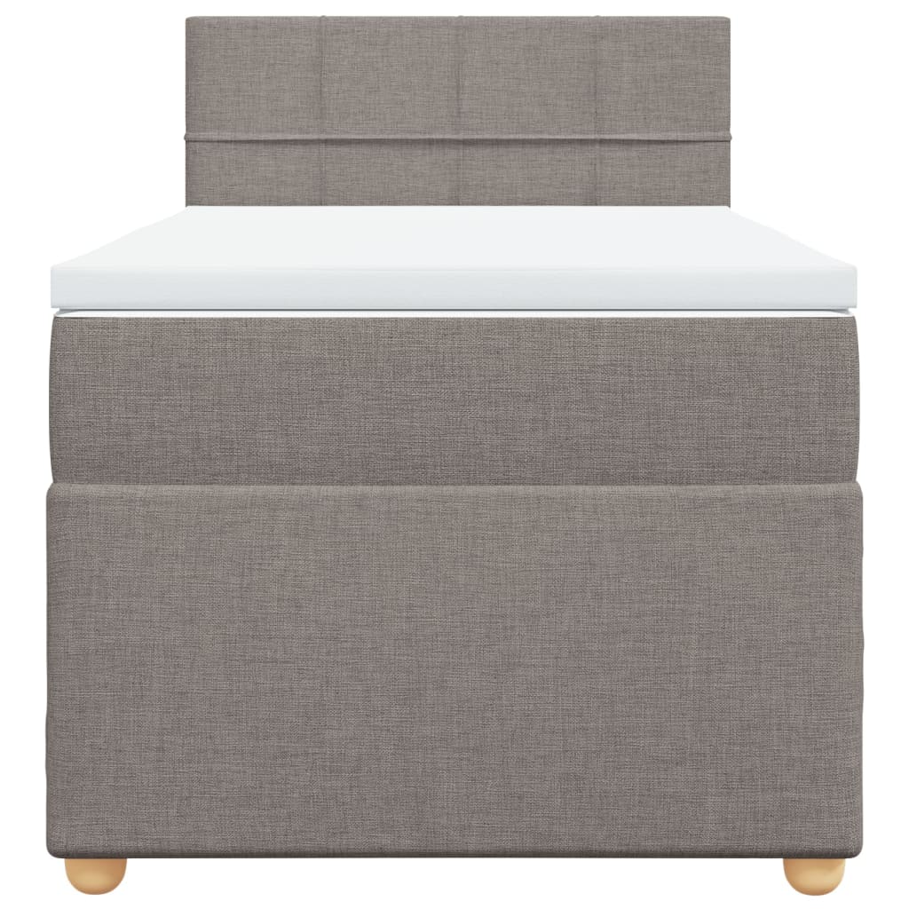 Boxspring met matras stof taupe 90x200 cm
