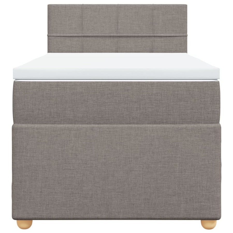 Boxspring met matras stof taupe 90x200 cm