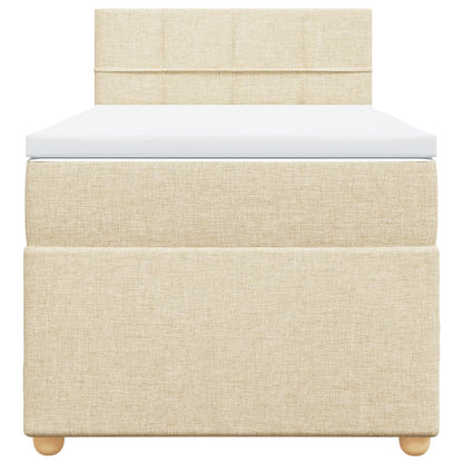 Boxspring met matras stof crèmekleurig 90x200 cm