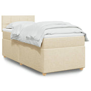 Boxspring 90x200 cm crèmekleurig met pocketveringmatras