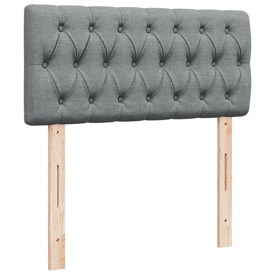 Boxspring met matras stof lichtgrijs 90x200 cm