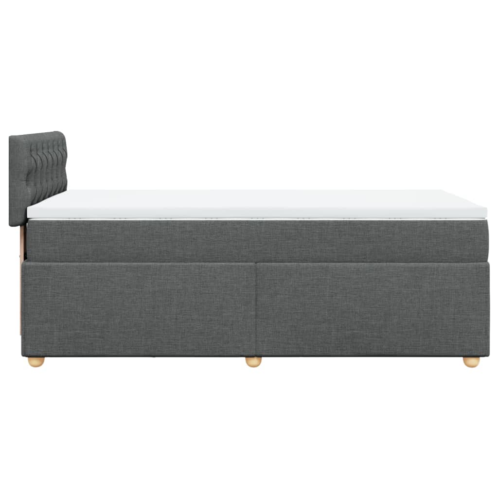 Boxspring met matras stof donkergrijs 90x200 cm