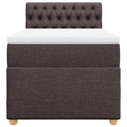 Boxspring met matras stof donkerbruin 90x200 cm