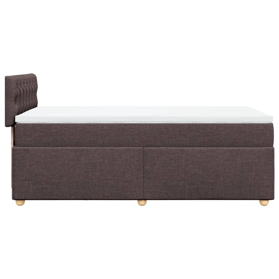 Boxspring met matras stof donkerbruin 90x200 cm