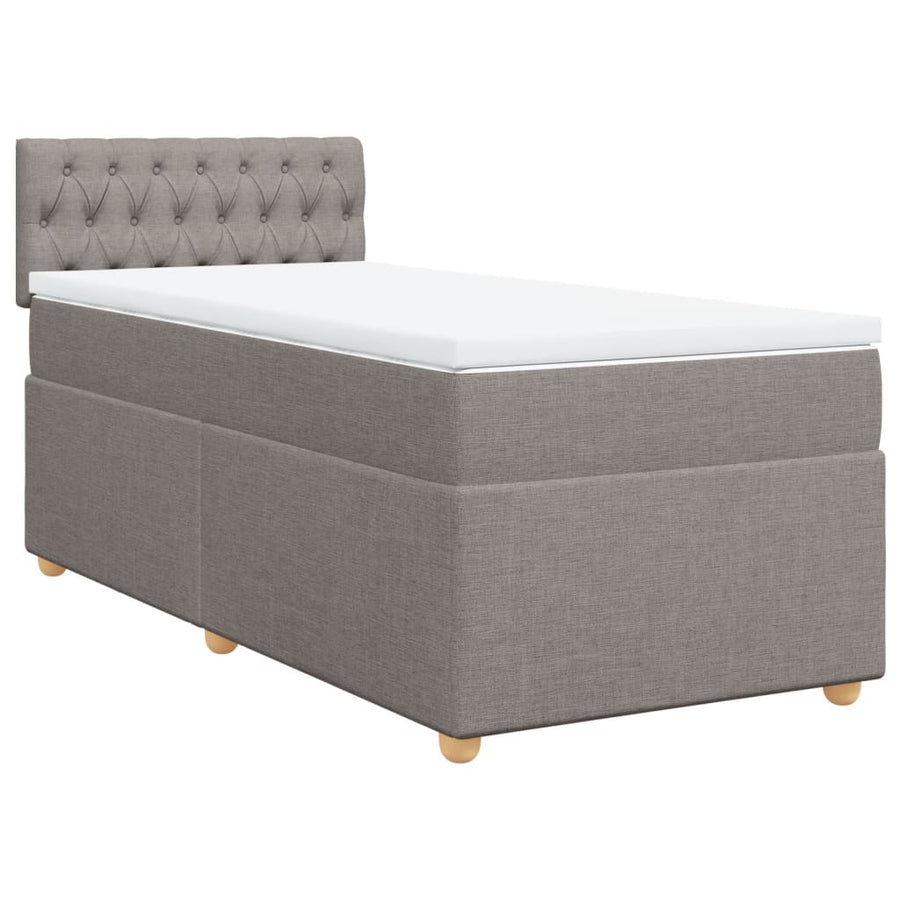 Boxspring met matras stof taupe 90x200 cm