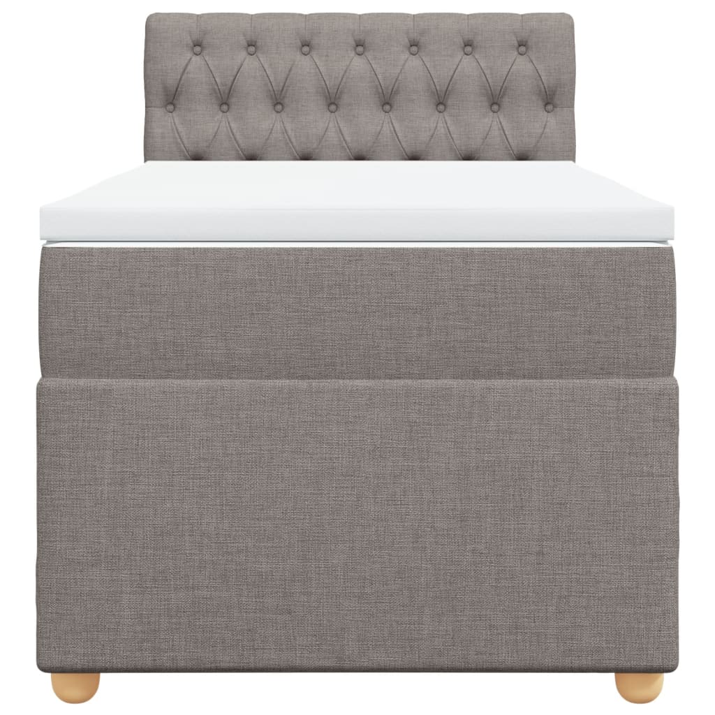 Boxspring met matras stof taupe 90x200 cm