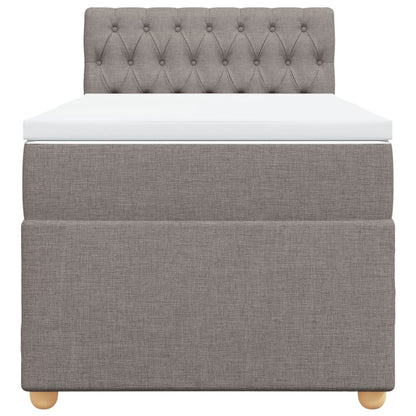 Boxspring met matras stof taupe 90x200 cm