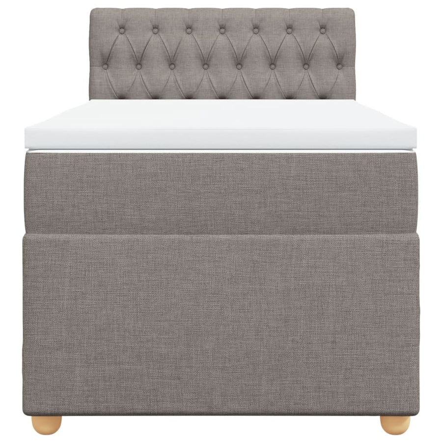 Boxspring met matras stof taupe 90x200 cm