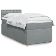 Boxspring 90x200 cm lichtgrijs met pocketveringmatras