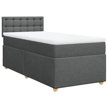 Boxspring met matras stof donkergrijs 90x200 cm