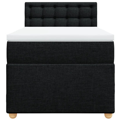 Boxspring met matras stof zwart 90x200 cm