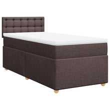 Boxspring met matras stof donkerbruin 90x200 cm