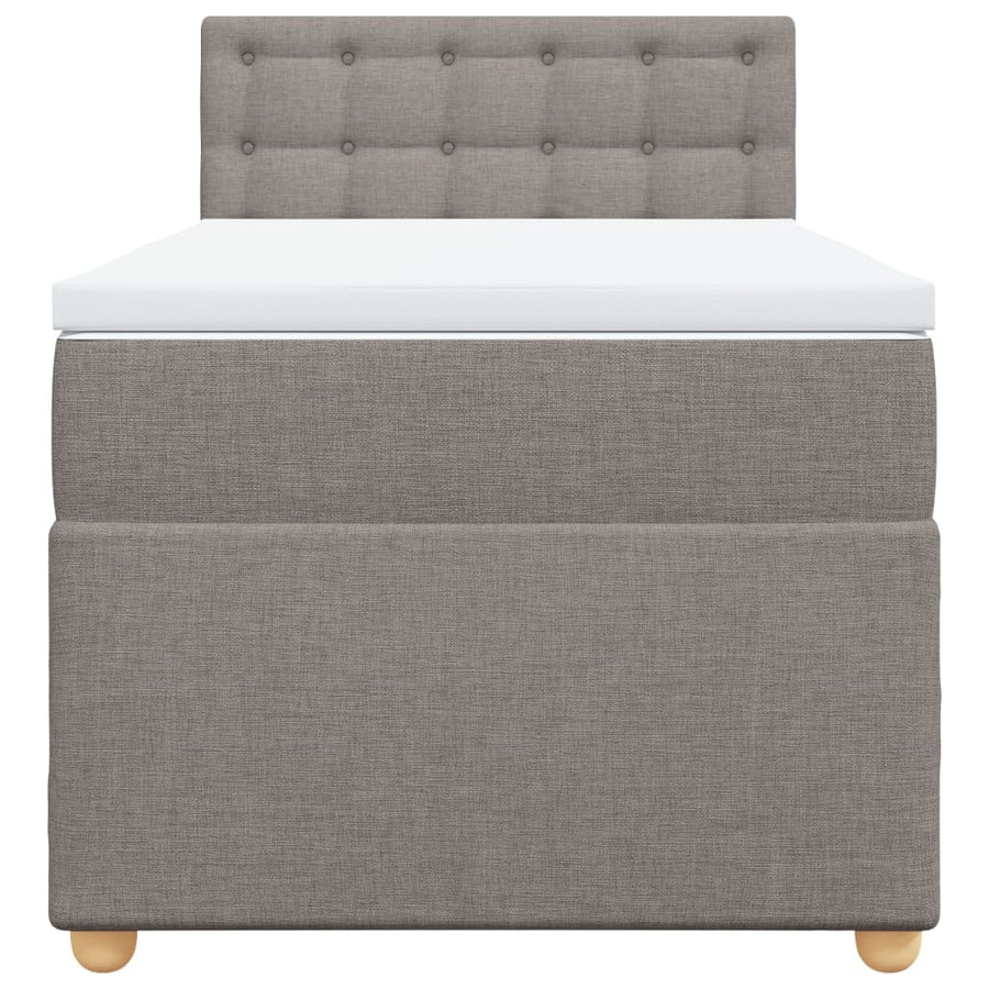 Boxspring met matras stof taupe 90x200 cm