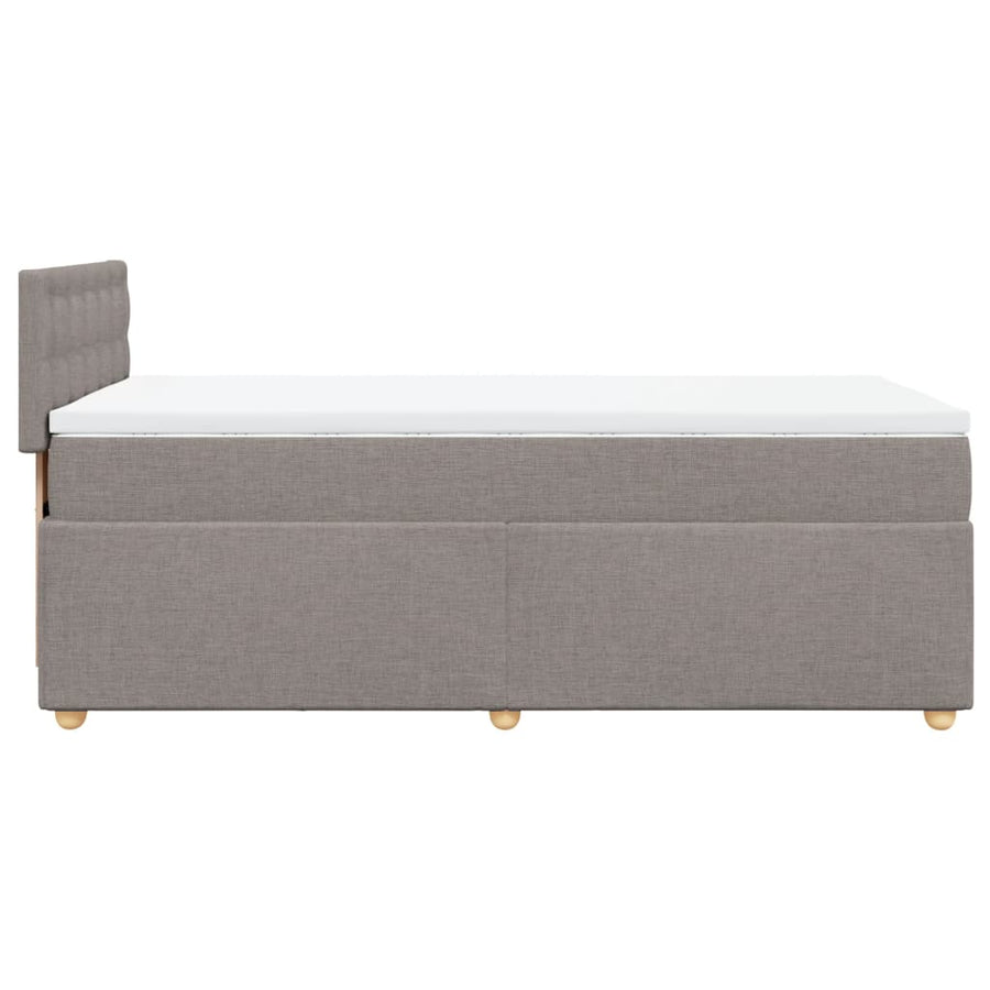 Boxspring met matras stof taupe 90x200 cm