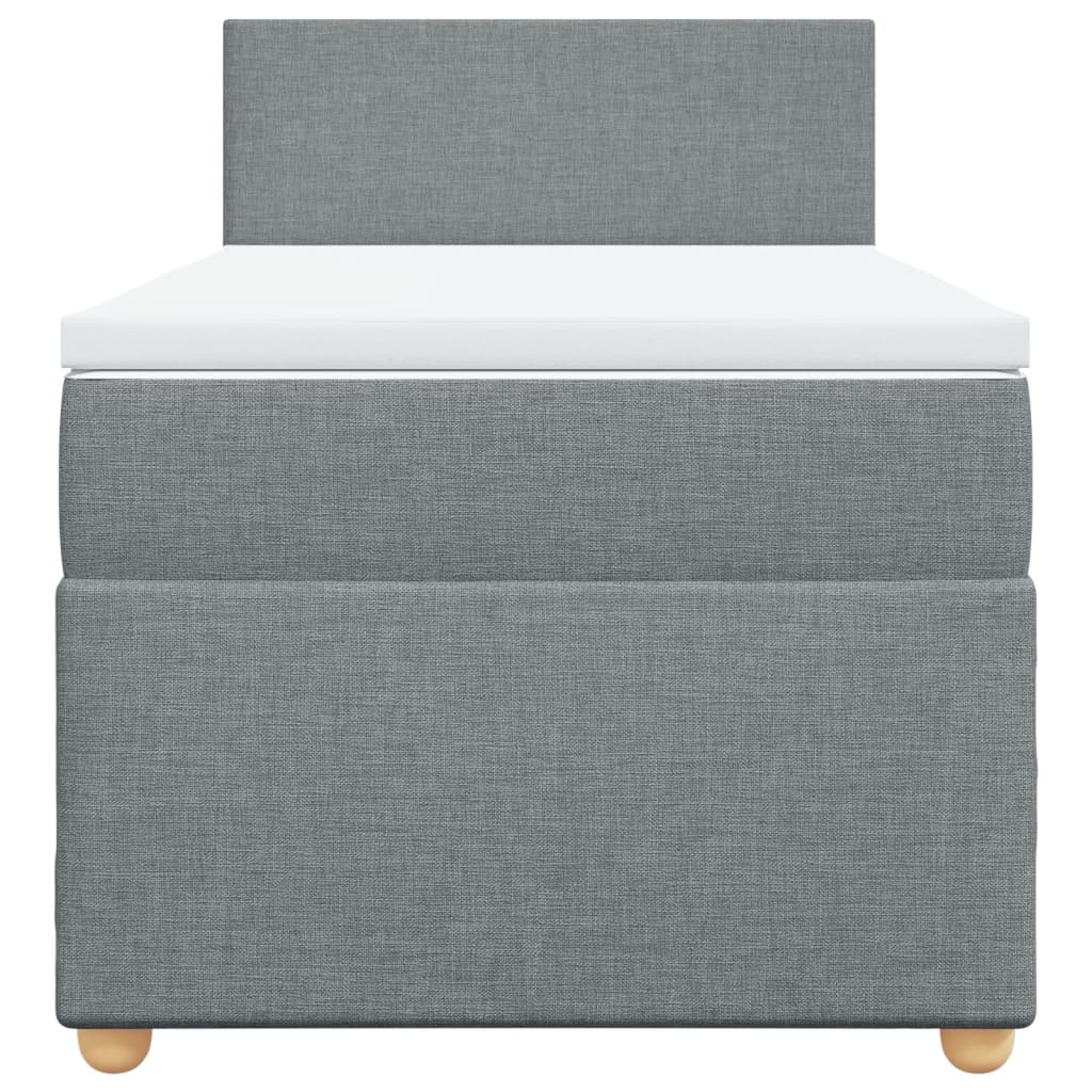 Boxspring met matras stof lichtgrijs 100x200 cm