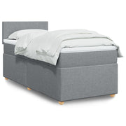 Boxspring met matras 100x200 cm lichtgrijs stof