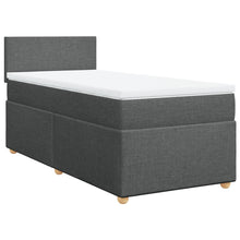 Boxspring met matras stof donkergrijs 100x200 cm