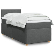 Boxspring met matras 100x200 cm donkergrijs stof