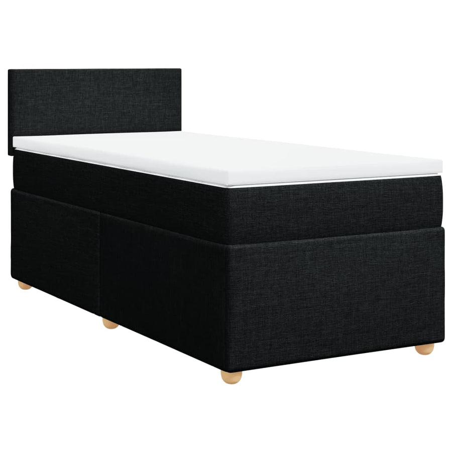 Boxspring met matras stof zwart 100x200 cm