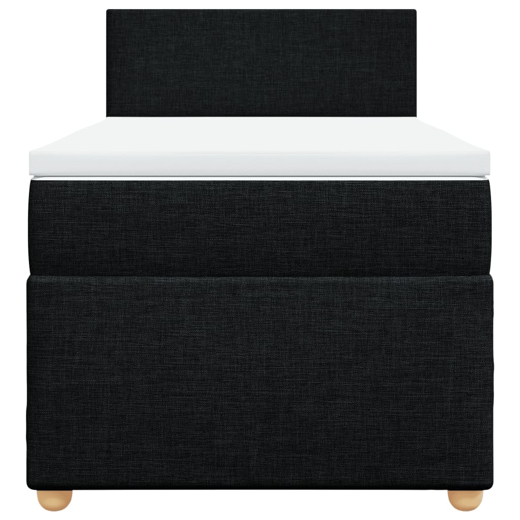 Boxspring met matras stof zwart 100x200 cm
