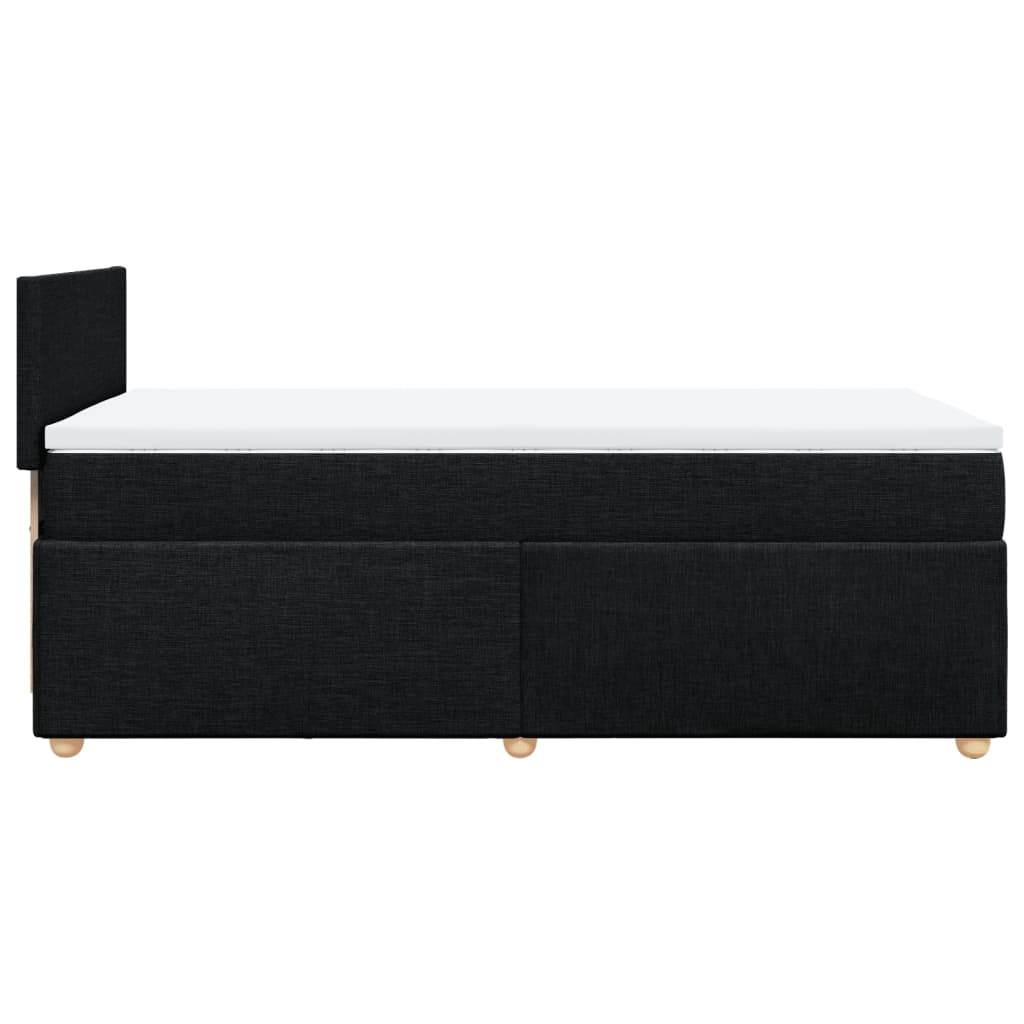 Boxspring met matras stof zwart 100x200 cm
