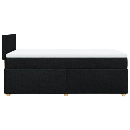 Boxspring met matras stof zwart 100x200 cm