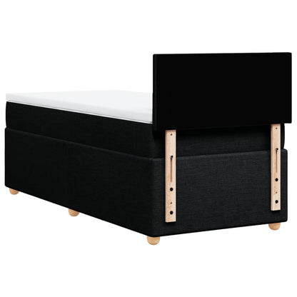 Boxspring met matras stof zwart 100x200 cm
