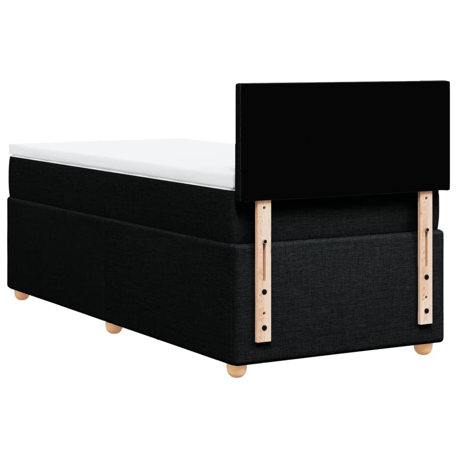 Boxspring met matras stof zwart 100x200 cm