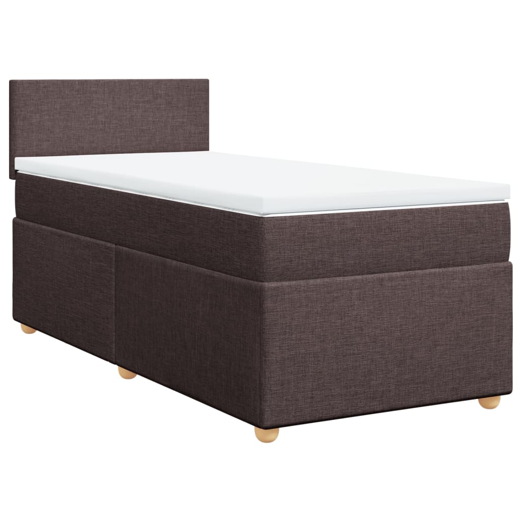 Boxspring met matras stof donkerbruin 100x200 cm