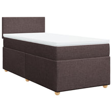 Boxspring met matras stof donkerbruin 100x200 cm