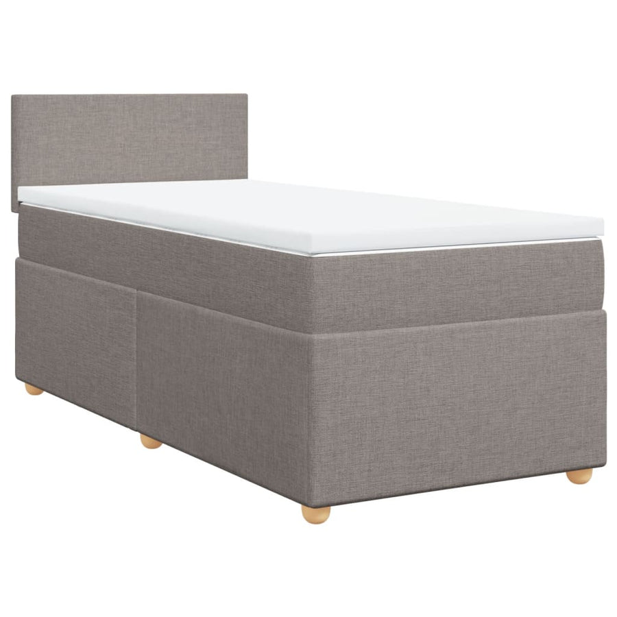 Boxspring met matras stof taupe 100x200 cm