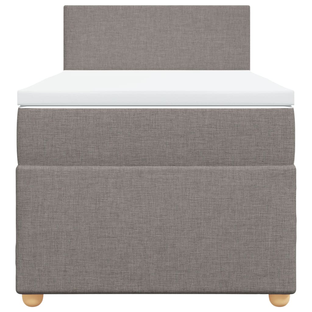 Boxspring met matras stof taupe 100x200 cm