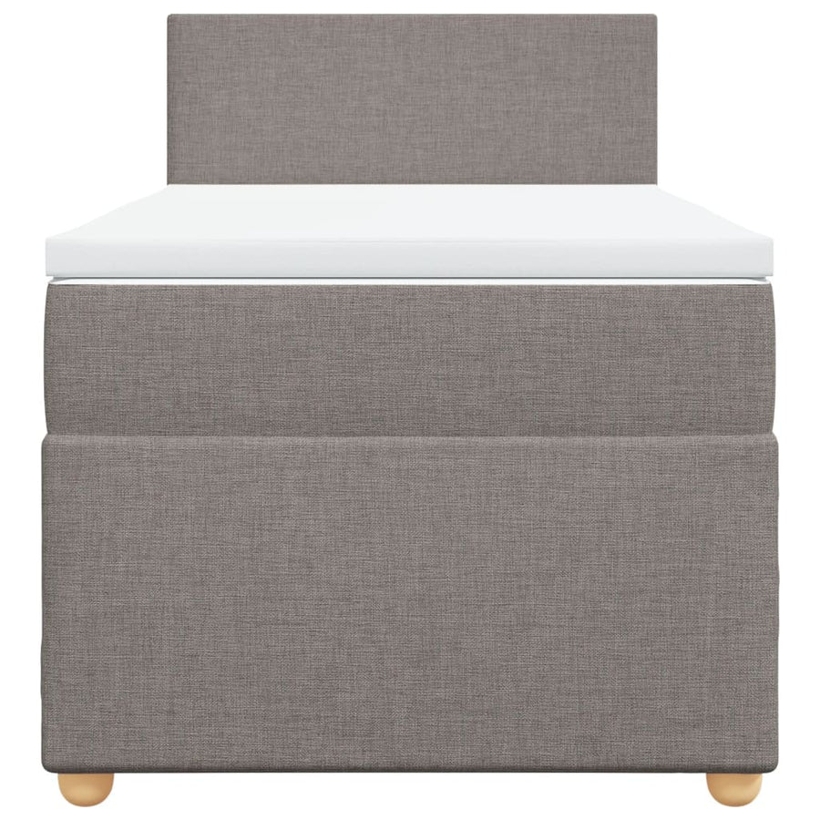 Boxspring met matras stof taupe 100x200 cm