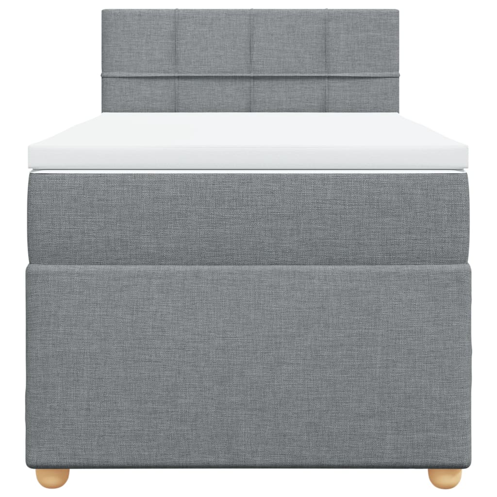 Boxspring met matras stof lichtgrijs 100x200 cm