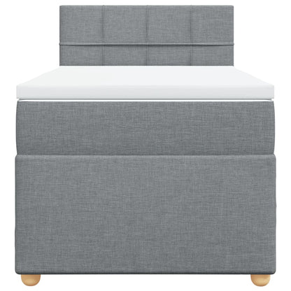 Boxspring met matras stof lichtgrijs 100x200 cm