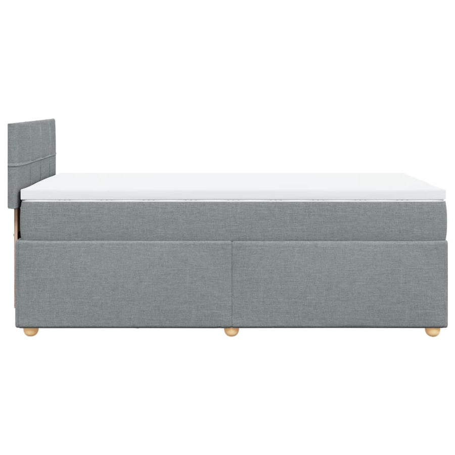 Boxspring met matras stof lichtgrijs 100x200 cm