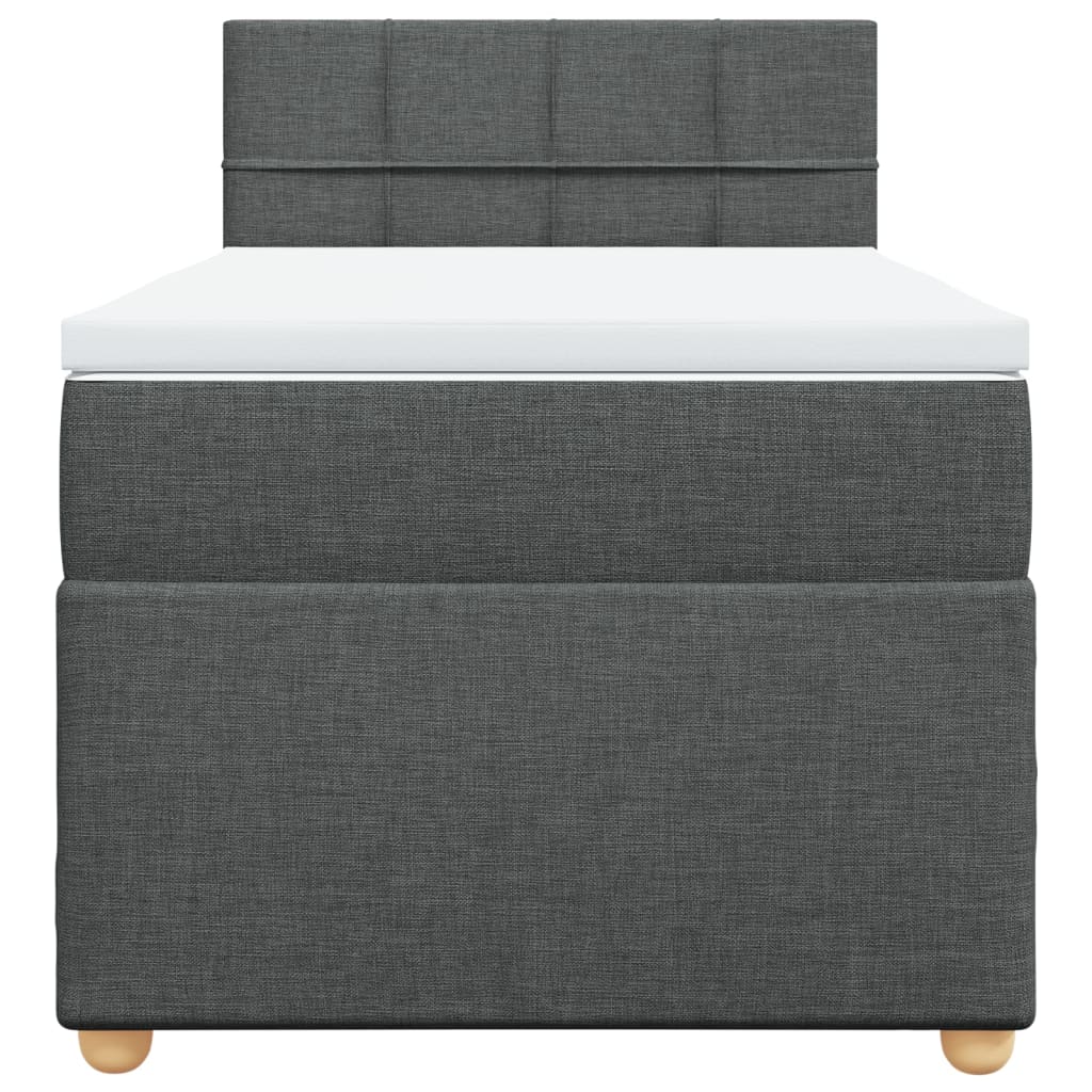 Boxspring met matras stof donkergrijs 100x200 cm