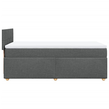 Boxspring met matras stof donkergrijs 100x200 cm