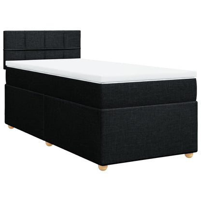 Boxspring met matras stof zwart 100x200 cm