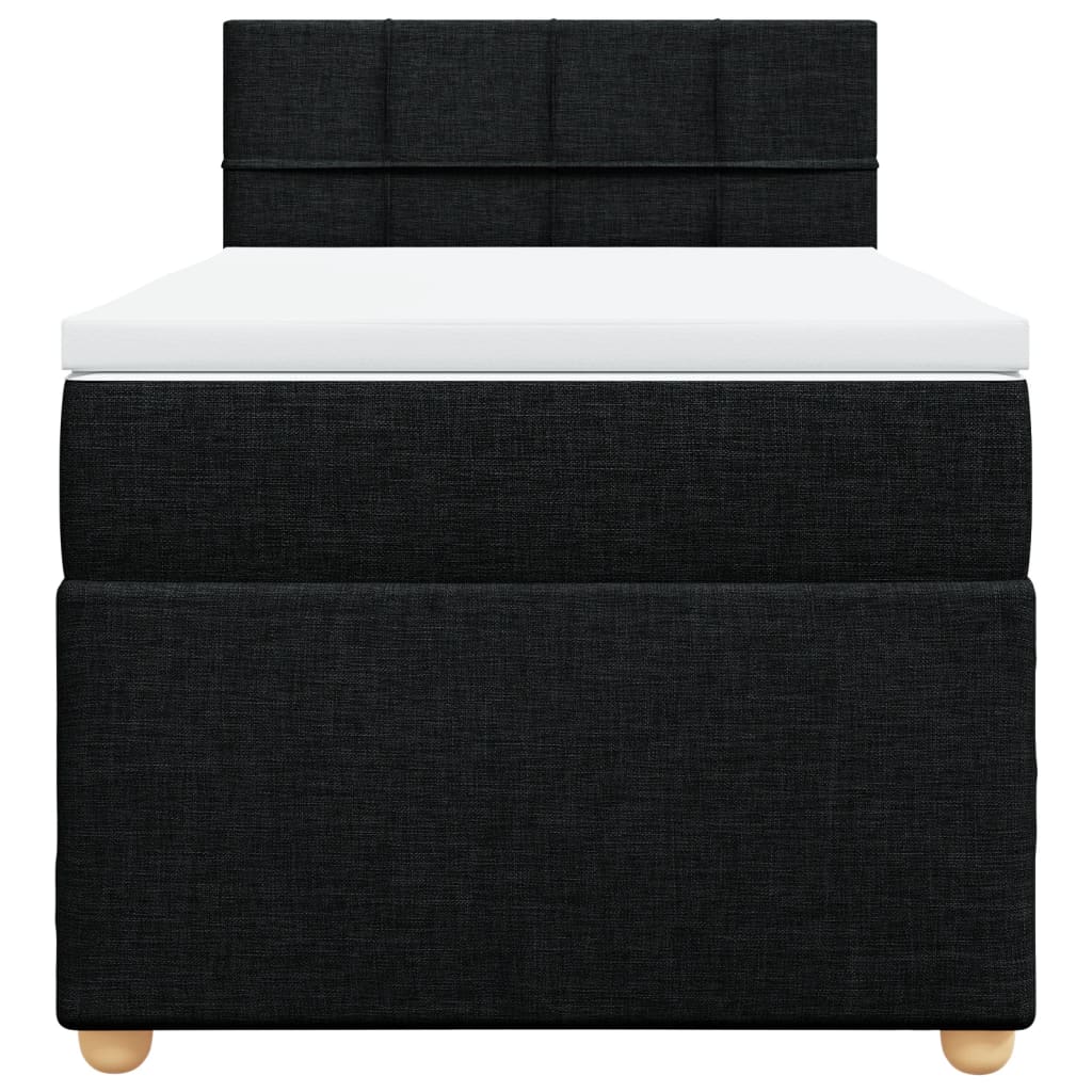 Boxspring met matras stof zwart 100x200 cm