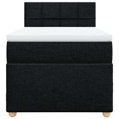 Boxspring met matras stof zwart 100x200 cm